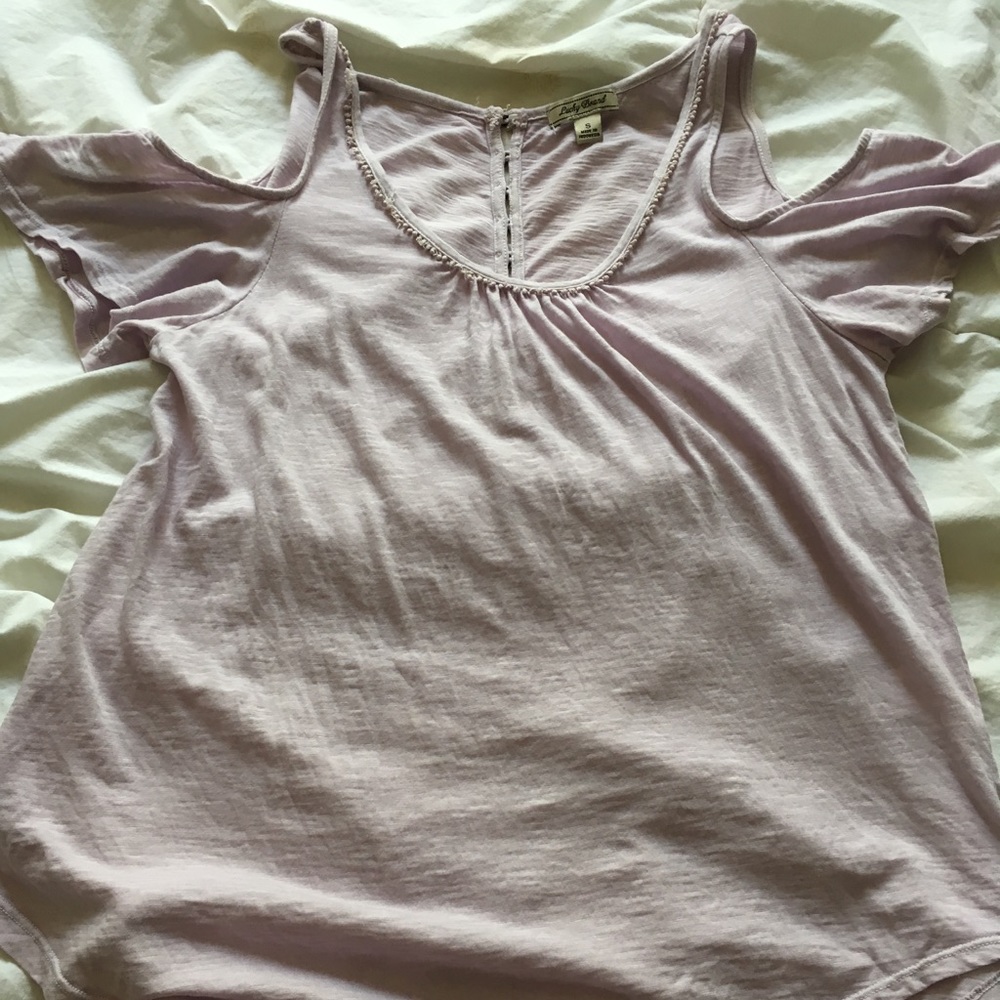 Lucky Brand cold shoulder top, lavender, sz S
